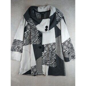 Ali Miles Top Shirt Women's Small Patchwork Long Sleeve Art To Wear Button